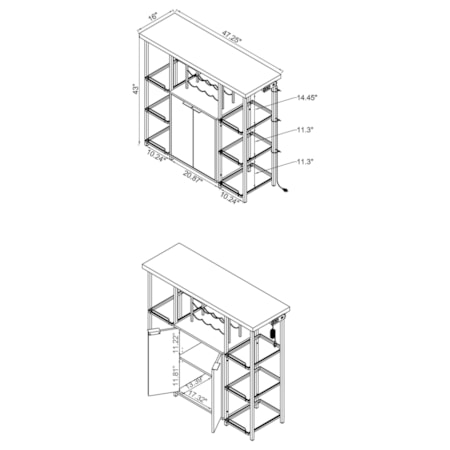 Gallimore Bar Cabinet Wine Storage