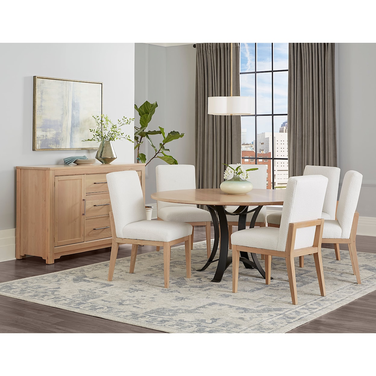 Virginia House Crafted Cherry - Bleached Upholstered Side Dining Chair