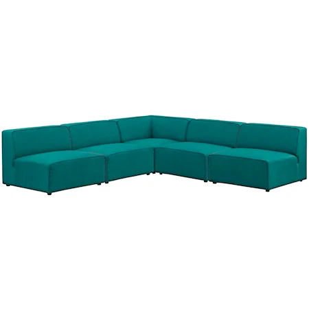 5 Piece Armless Sectional Sofa Set