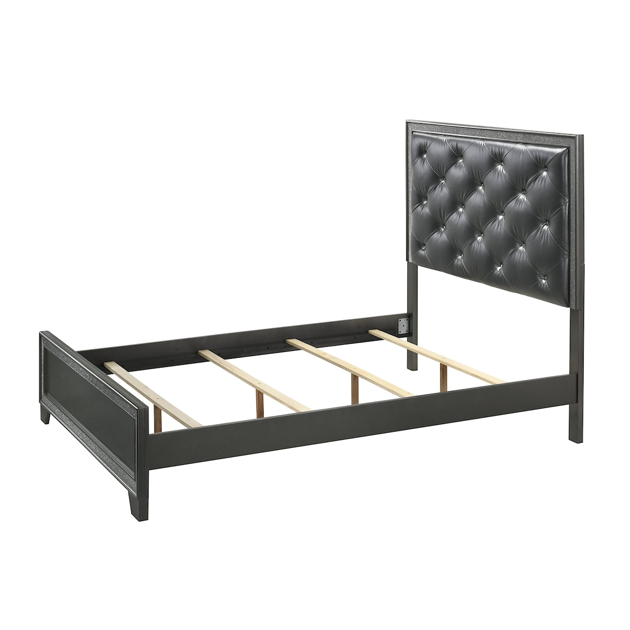 Crown Mark Kaia King Panel Bed with Upholstered Headboard