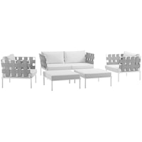 5 Piece Outdoor Patio Aluminum Sectional Sofa Set