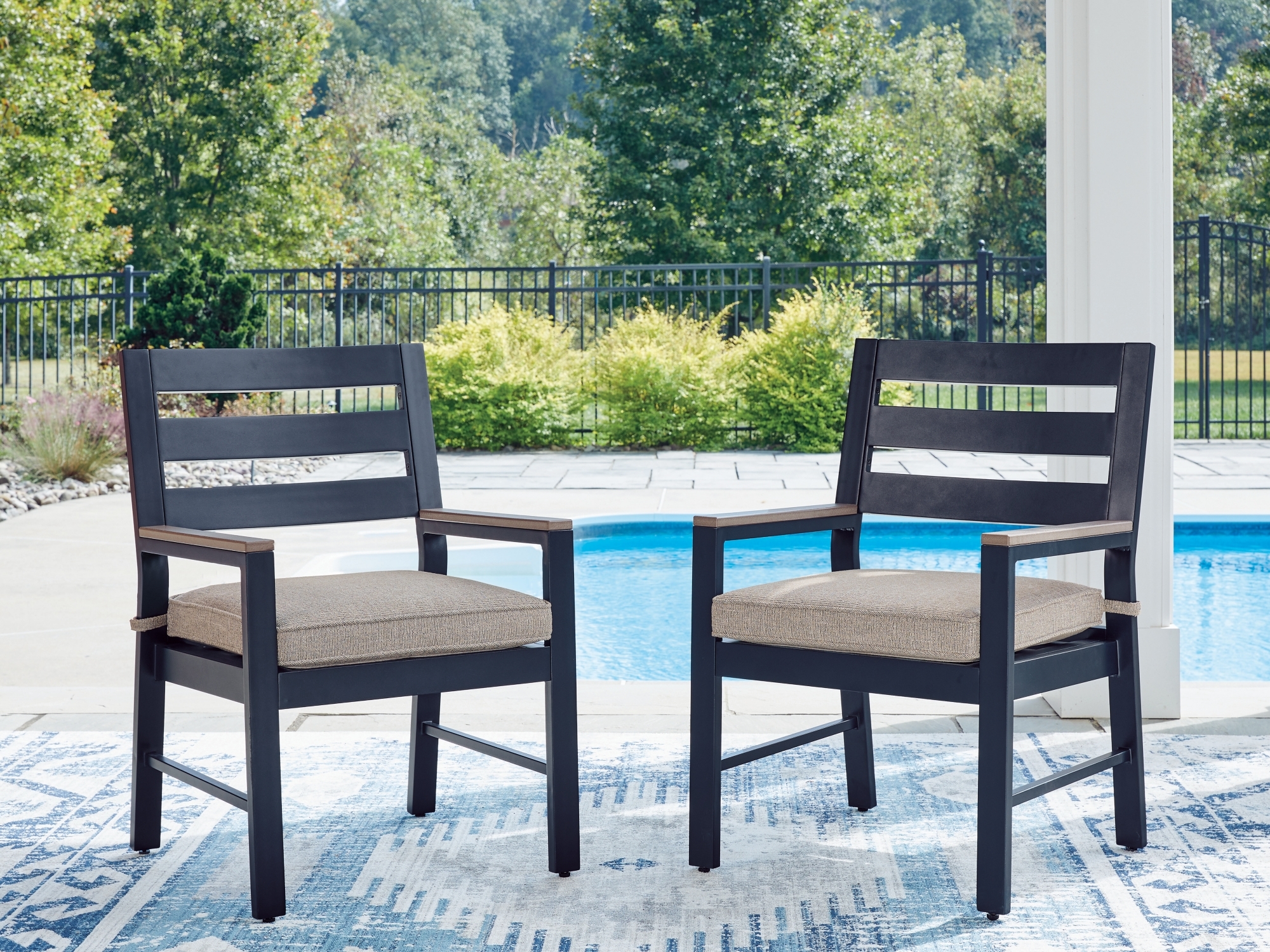 Arm Chair With Cushion (Set Of 2)