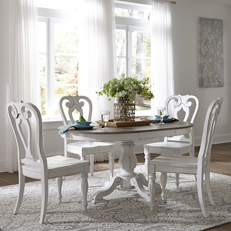 5-Piece Pedestal Table Set