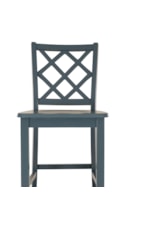 Powell Mayfair Coastal Lattice X-Back Counter Stool