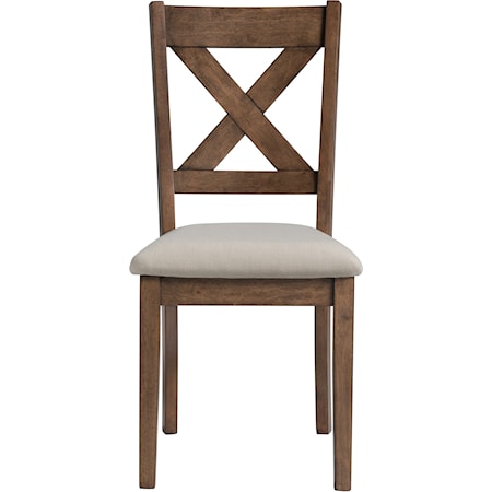 Farmhouse Upholstered X Back Dining Chair