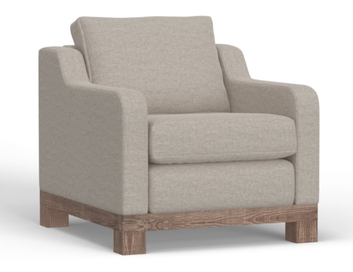 Contemporary Armchair with Sloped Arms