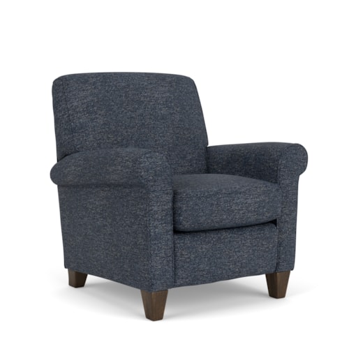Transitional Push Back Wall Recliner with Tapered Legs