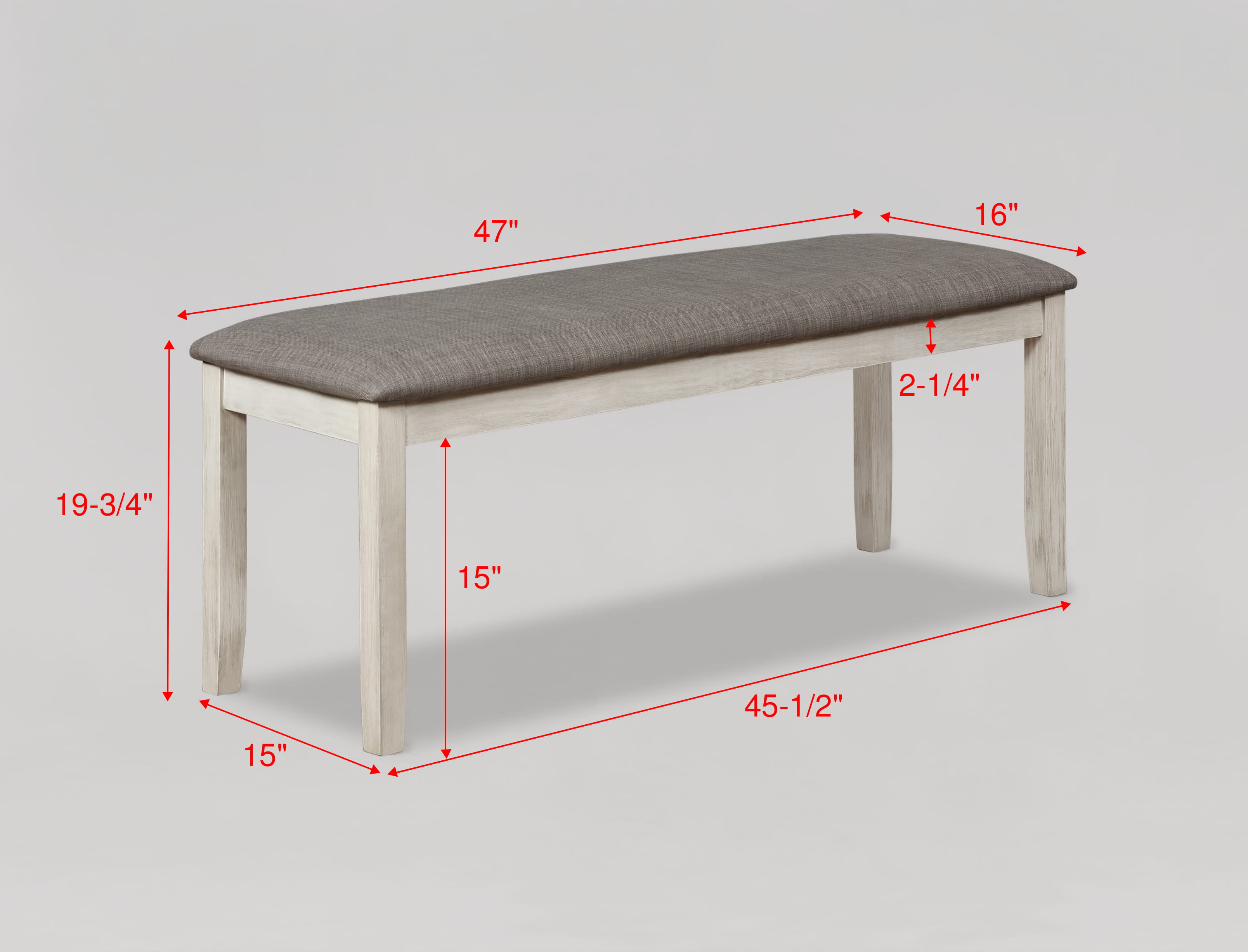 dining bench dimension