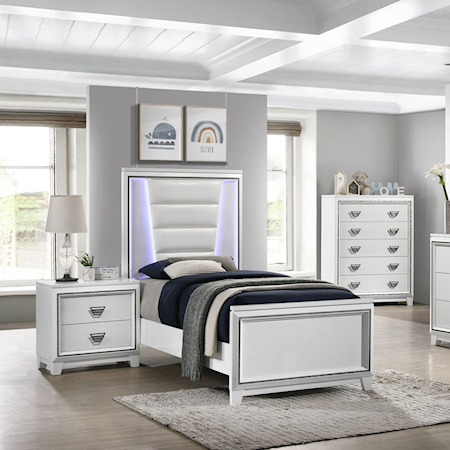 Transitional 3 Piece Twin Bedroom Set