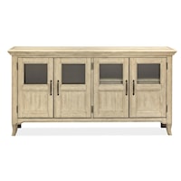 Relaxed Vintage Four-Door Buffet with Adjustable Shelving