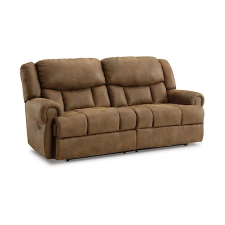 Traditional Reclining Sofa with Rolled Armrests