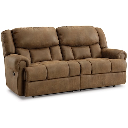 Traditional Reclining Sofa with Rolled Armrests