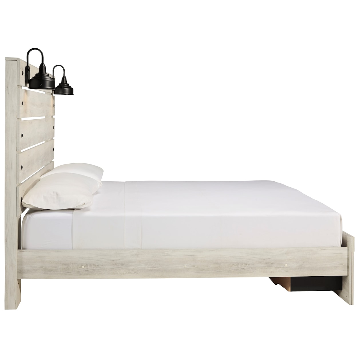 Signature Design by Ashley Cambeck King Bed w/ Lights & Footboard Drawers