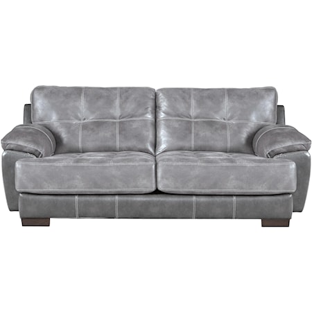 Casual Two Seat Sofa with Exposed Wood Feet