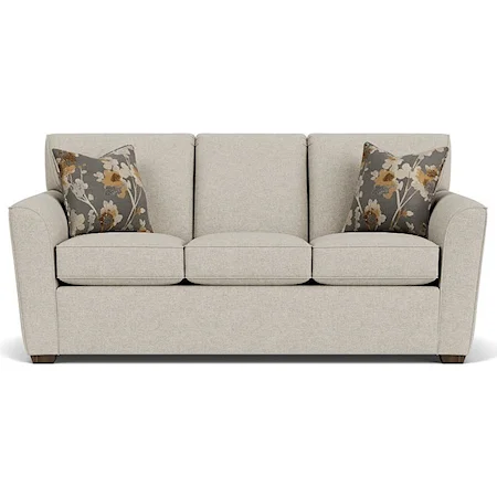 Casual 78" Stationary Sofa with Flair Tapered Arms