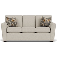 78" STATIONARY SOFA WITH FLAIR TAPERED ARMS - STOCKED IN DIFFERENT FABRIC