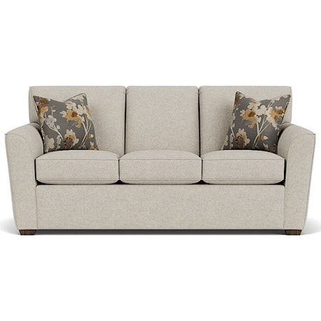 Casual 78" Stationary Sofa with Flair Tapered Arms