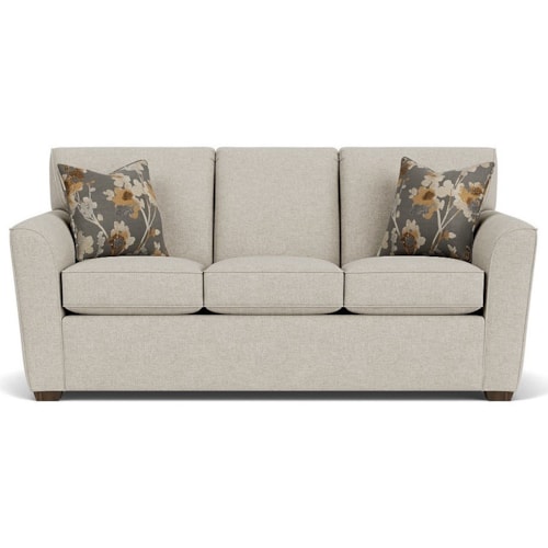 78" STATIONARY SOFA WITH FLAIR TAPERED ARMS - STOCKED IN DIFFERENT FABRIC