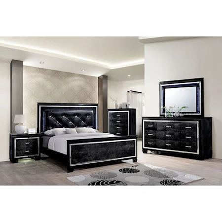 Glam 5 Piece Queen Bedroom Set with Chest