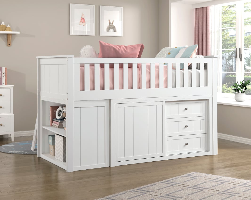 Homelegance Galen Low Loft Bunk with Storage