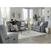 Transitional 3-Piece Living Room Set with Power Reclining