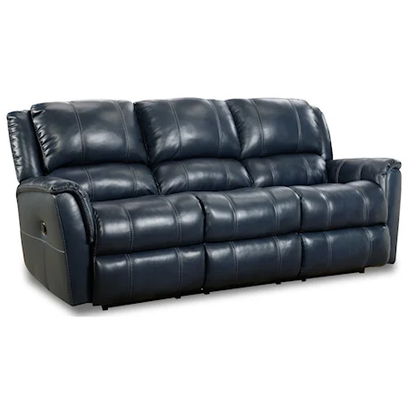 Casual Double Reclining Power Sofa with Pillow Top Arms