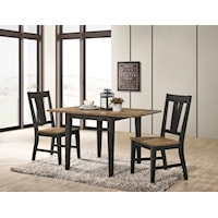 Transitional 3-Piece Dining Set with Splat Back Side Chairs