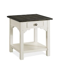 Cottage End Table with Top Drawer and Open Lower Shelf