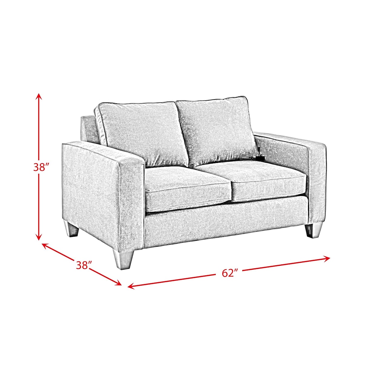 Elements International 409 Loveseat