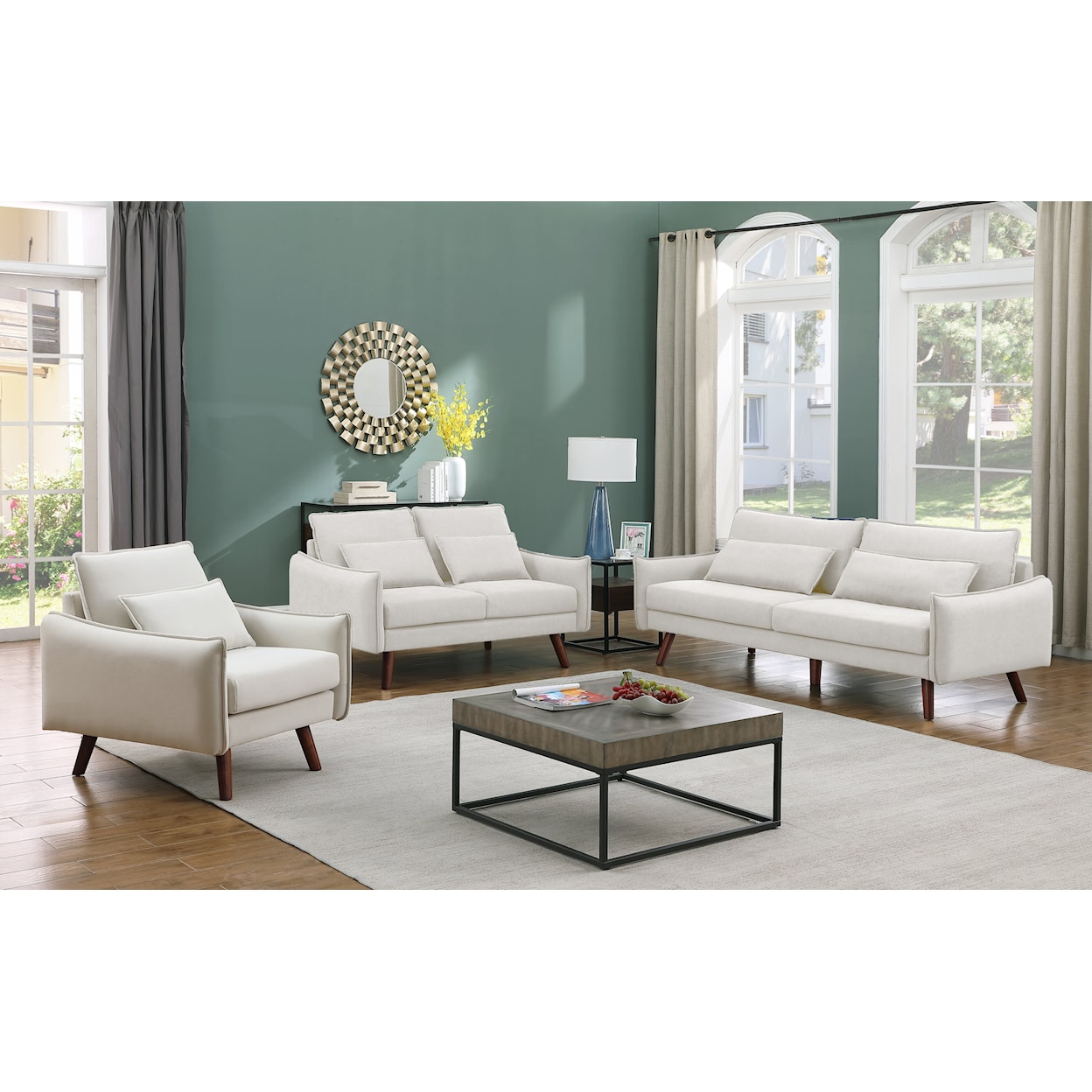 New Classic Furniture Connery Mid-Century Modern Living Room Set