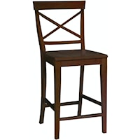 Transitional X-Back Chair in Espresso