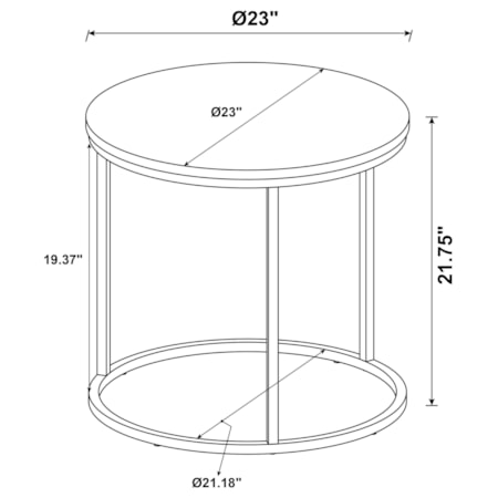 Faux Marble Side End Table