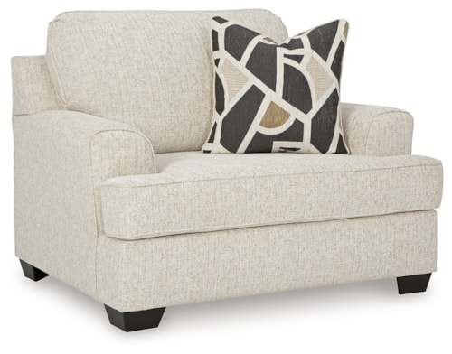 Contemporary Oversized Chair with Accent Pillow