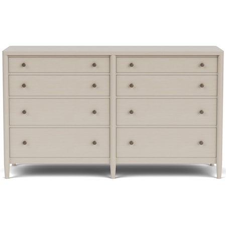 Contemporary 8-Drawer Dresser with Felt-Lined Top Drawers