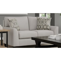 Contemporary Loveseat with Flared Armrests