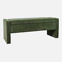 Braun Contemporary Upholstered Storage Bench - Forest Green