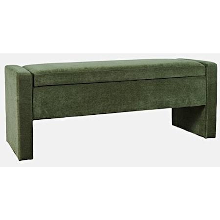 Braun Contemporary Upholstered Storage Bench - Forest Green