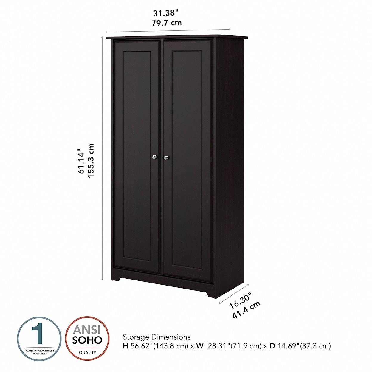 Bush Cabot 2 Door Tall Storage