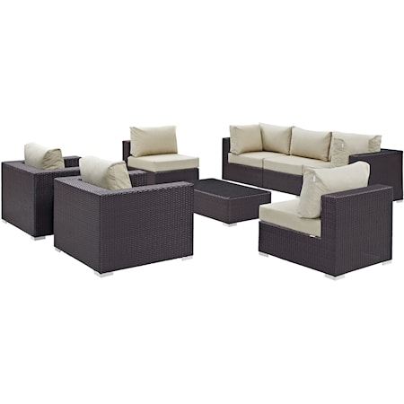 Outdoor 8 Piece Sectional Set