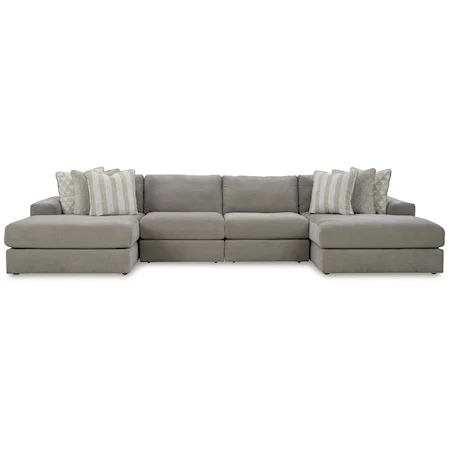 Contemporary 4-Piece Double Chaise Sectional