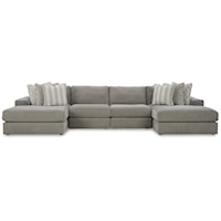 Contemporary 4-Piece Double Chaise Sectional