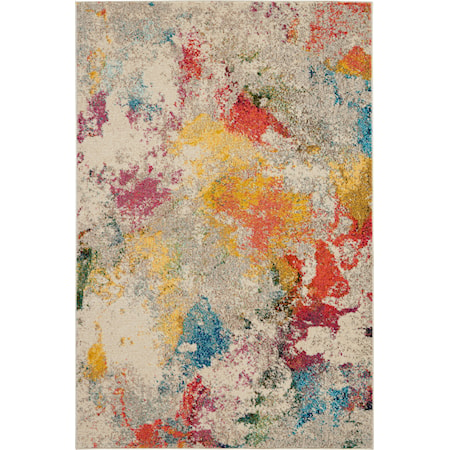 5'3" x 7'3" Ivory/Multicolor Rectangle Rug