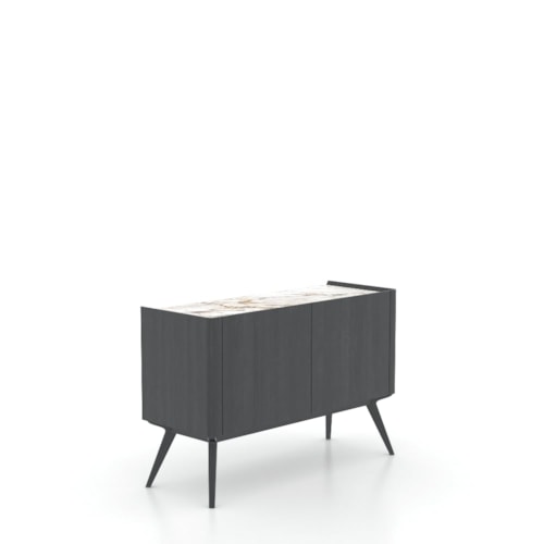 Contemporary 2-Door Buffet with Porcelain Top