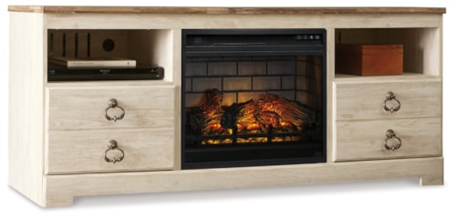 64" TV Stand With Electric Fireplace