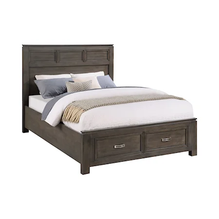 Contemporary Queen Beed with Footboard Storage