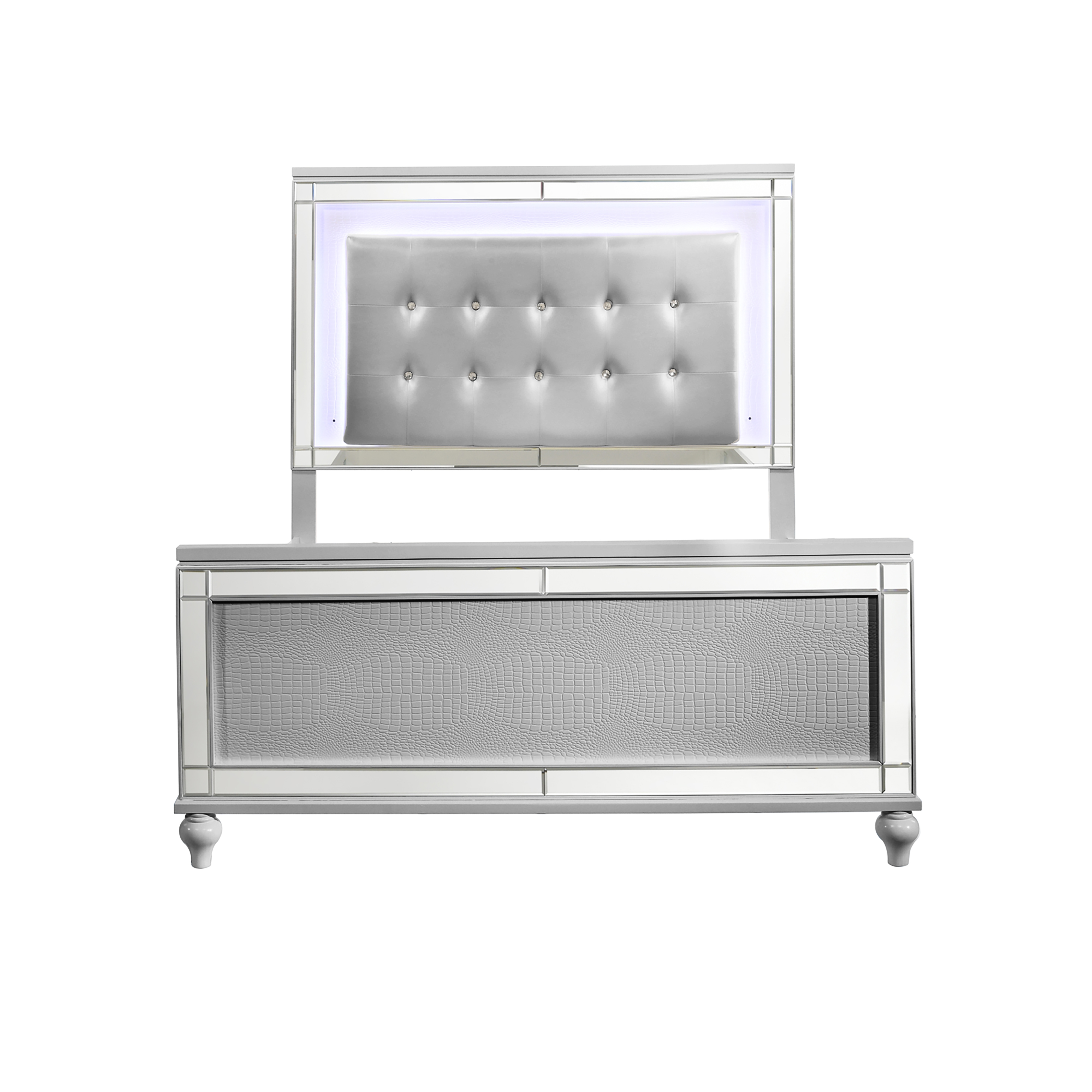Milan 13385 MILAN SILVER LIGHT UP FULL BED | | 7 Day