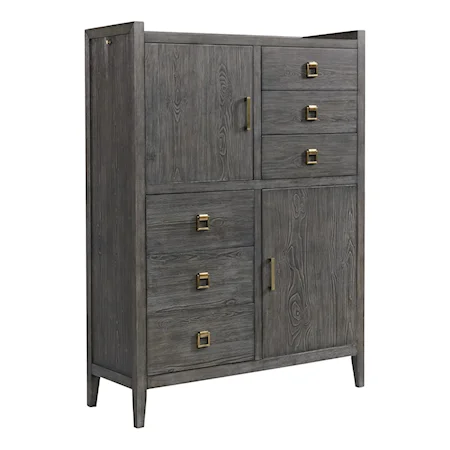 Contemporary 6-Drawer Gentleman's Chest with Cedar Lined Bottom Panels