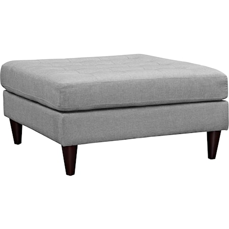 Empress Contemporary Upholstered Large Tufted Ottoman - Light Gray