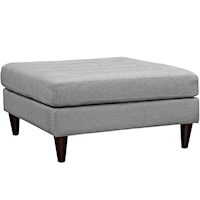 Empress Contemporary Upholstered Large Tufted Ottoman - Light Gray