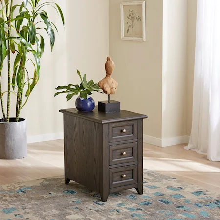 Transitional Three-Drawer Chair side Table